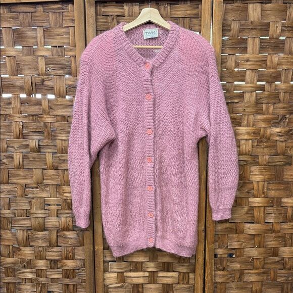 Vintage Twik Wool Dusty Pink Button-Up Cardigan - Picture 1 of 4